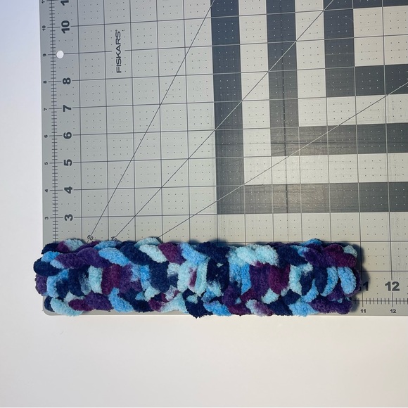 Handmade Kid’s Super Soft & Cozy Winter Headband/Ear Wrap - Purple & Blue - Picture 8 of 9